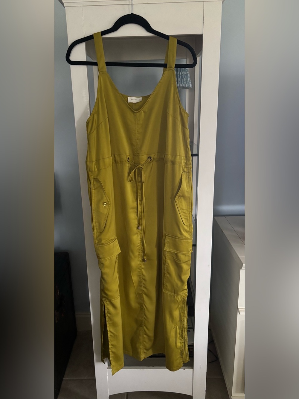 MELLODAY Olive Green Utility Jumpsuit with Drawstring